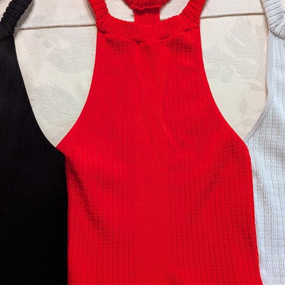 Lot of 3 Free People Intimately Take Me Back Brami Tops M/L Red White Black - Picture 3 of 13